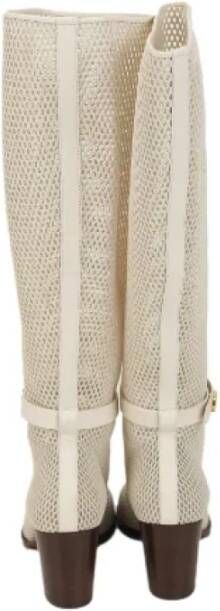 Dior Vintage Pre-owned Fabric boots White Dames