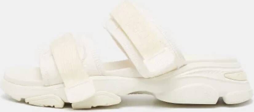 Dior Vintage Pre-owned Fabric flats White Dames