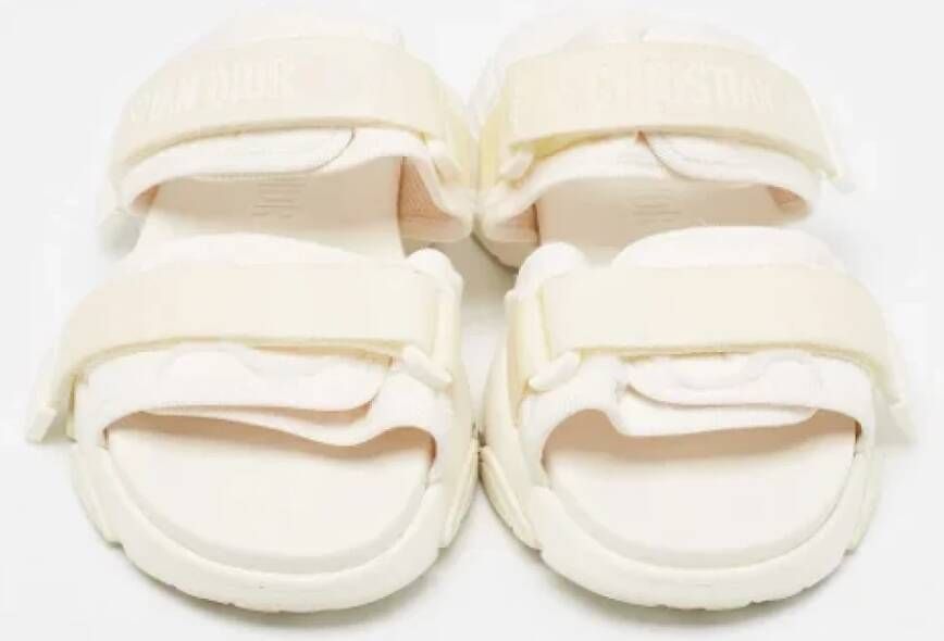 Dior Vintage Pre-owned Fabric flats White Dames
