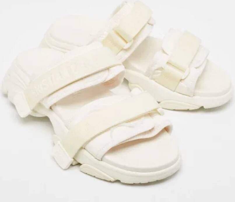 Dior Vintage Pre-owned Fabric flats White Dames