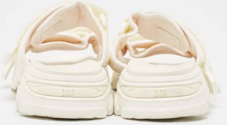 Dior Vintage Pre-owned Fabric flats White Dames