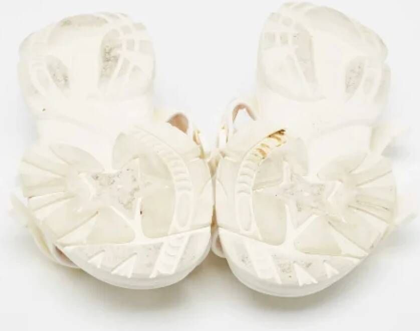Dior Vintage Pre-owned Fabric flats White Dames