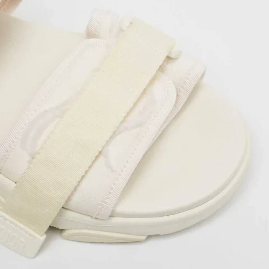 Dior Vintage Pre-owned Fabric flats White Dames