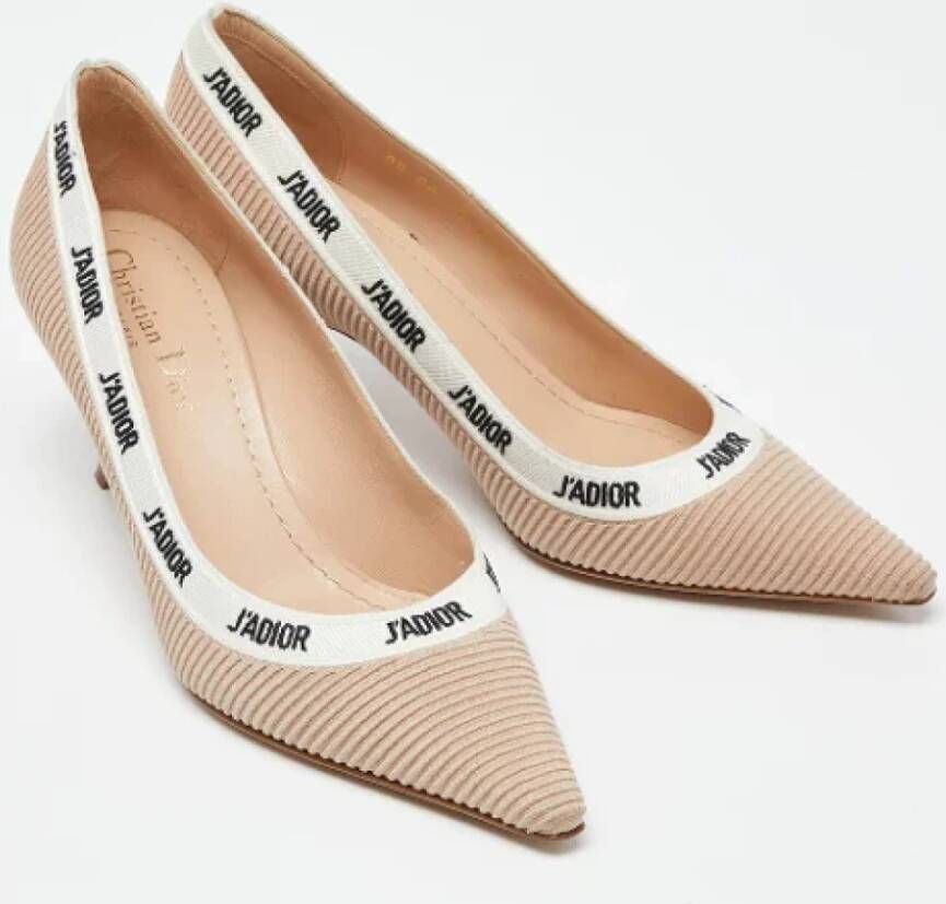 Dior Vintage Pre-owned Fabric heels Beige Dames