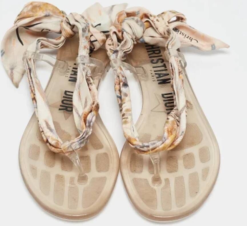 Dior Vintage Pre-owned Fabric sandals Beige Dames