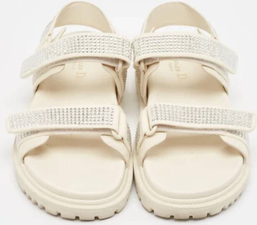 Dior Vintage Pre-owned Fabric sandals Beige Dames