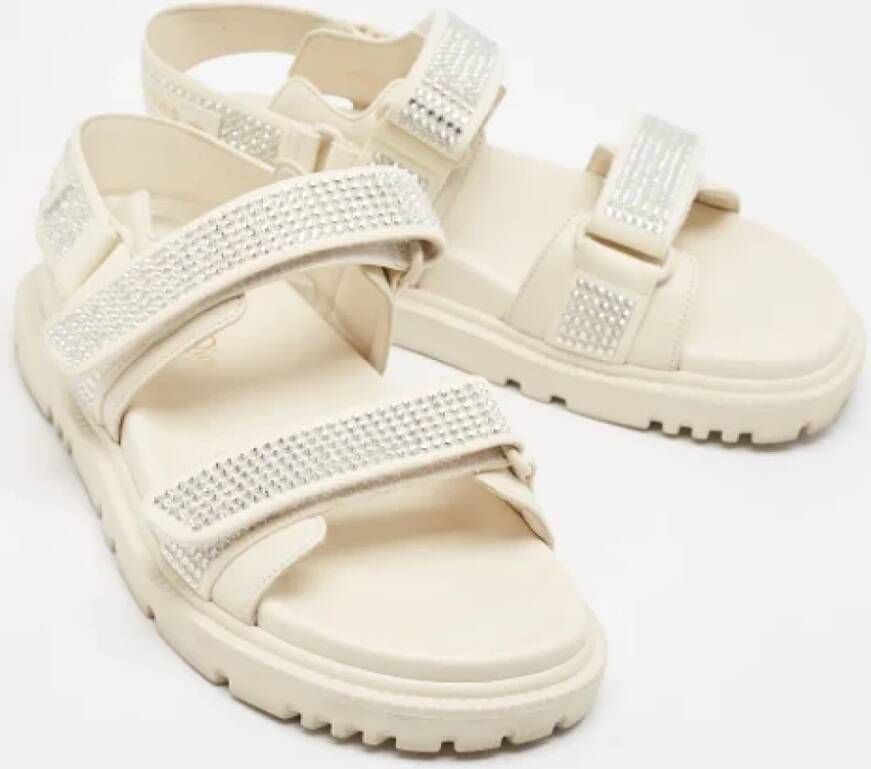 Dior Vintage Pre-owned Fabric sandals Beige Dames