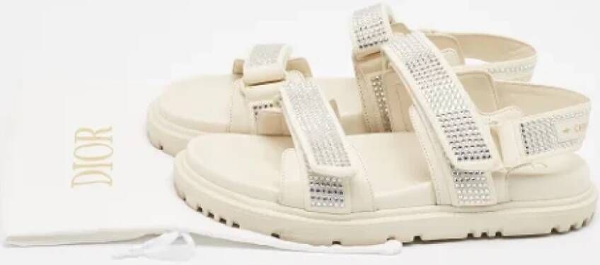 Dior Vintage Pre-owned Fabric sandals Beige Dames