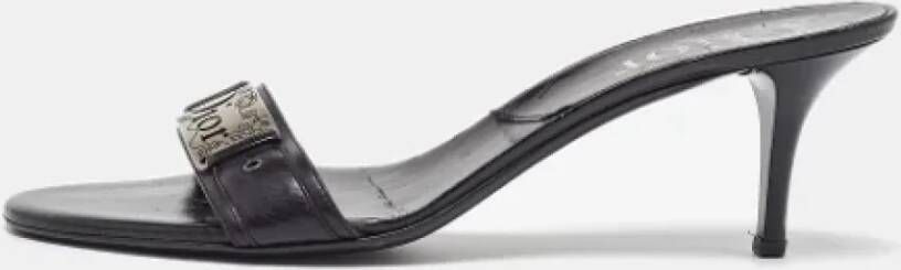 Dior Vintage Pre-owned Fabric sandals Black Dames