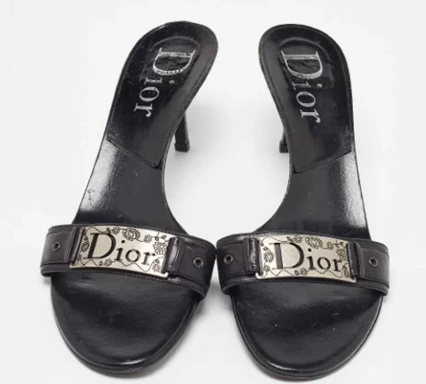 Dior Vintage Pre-owned Fabric sandals Black Dames