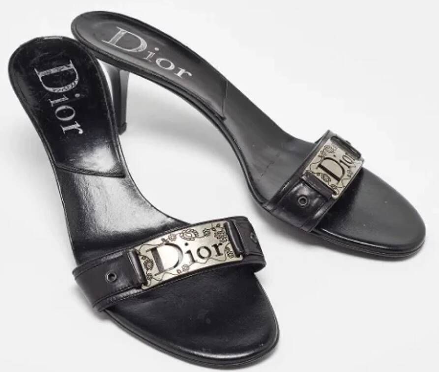 Dior Vintage Pre-owned Fabric sandals Black Dames
