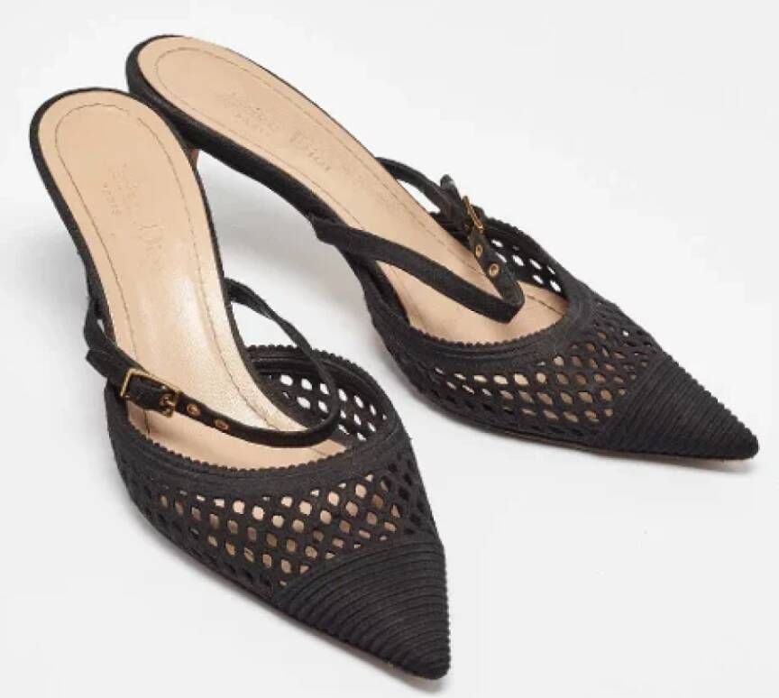 Dior Vintage Pre-owned Fabric sandals Black Dames
