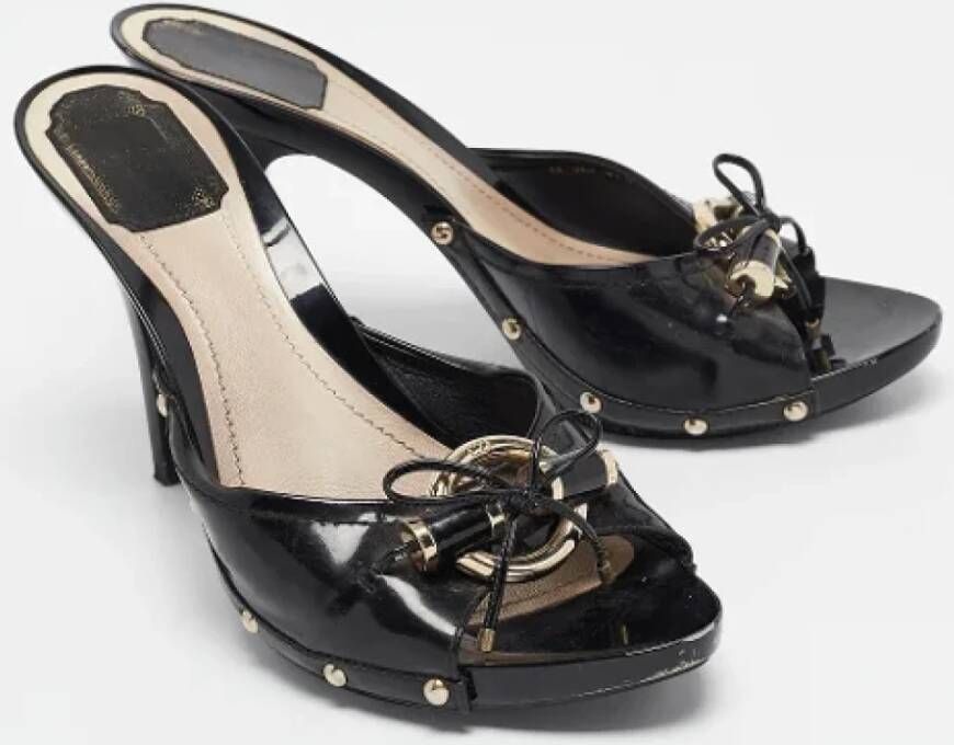 Dior Vintage Pre-owned Fabric sandals Black Dames