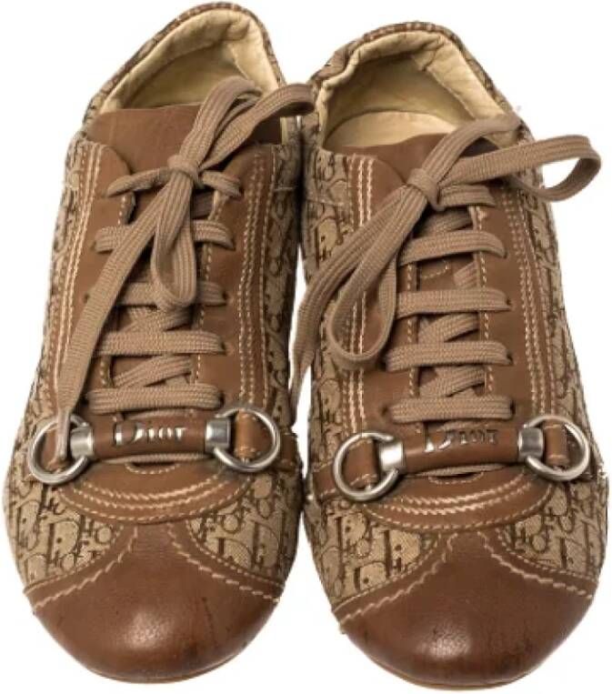 Dior Vintage Pre-owned Fabric sneakers Brown Dames