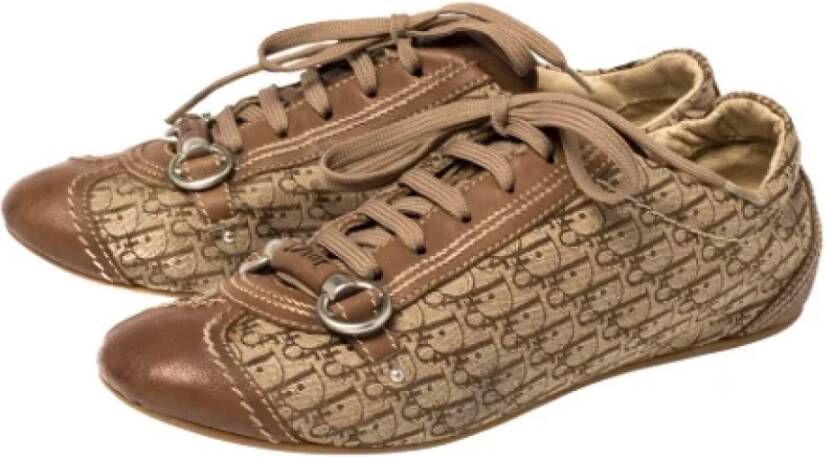 Dior Vintage Pre-owned Fabric sneakers Brown Dames