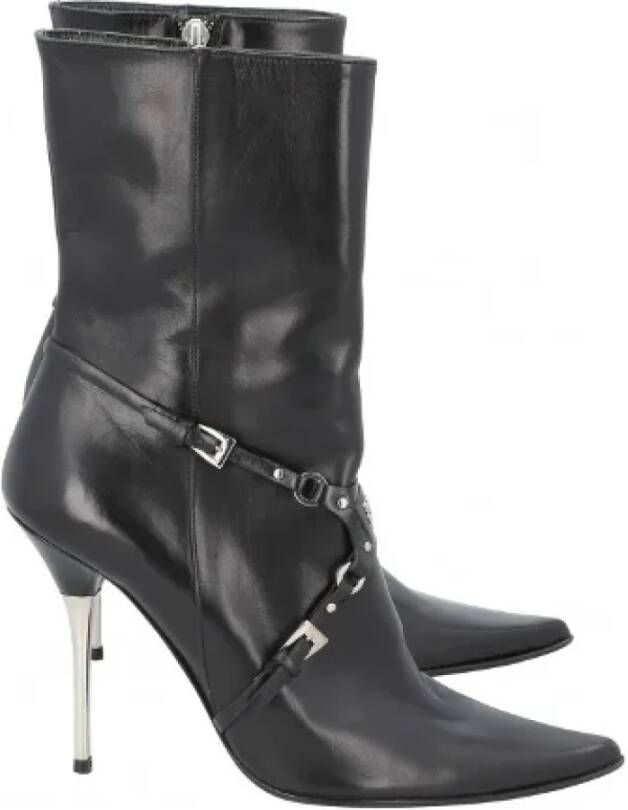 Dior Vintage Pre-owned Leather boots Black Dames