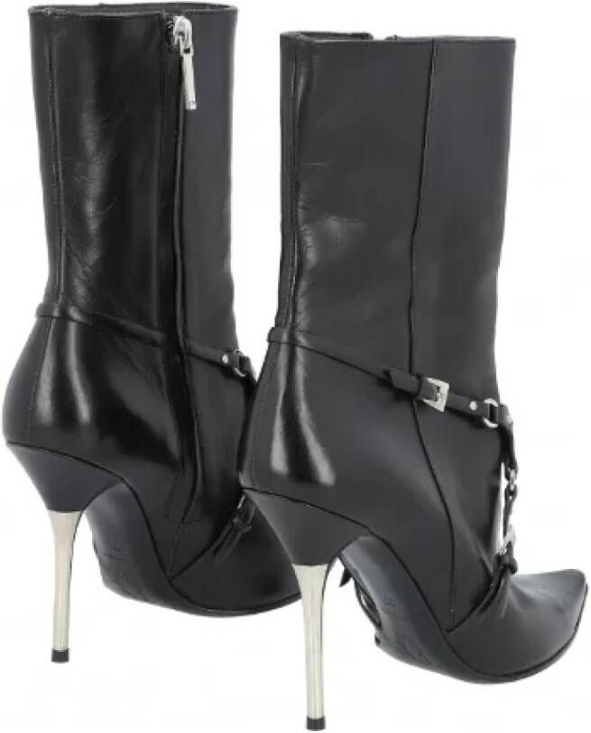 Dior Vintage Pre-owned Leather boots Black Dames