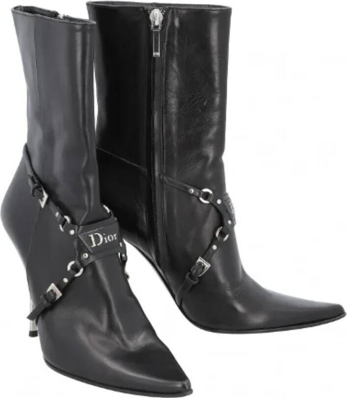 Dior Vintage Pre-owned Leather boots Black Dames