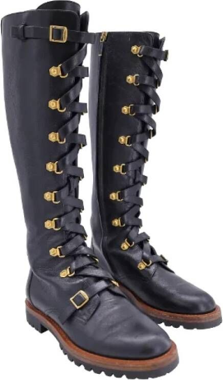 Dior Vintage Pre-owned Leather boots Black Dames