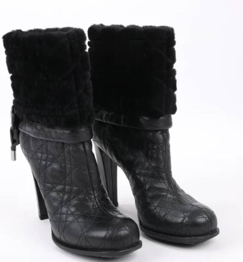 Dior Vintage Pre-owned Leather boots Black Dames