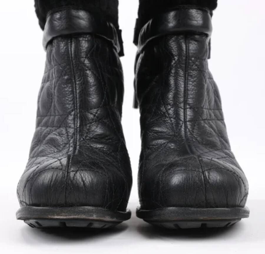 Dior Vintage Pre-owned Leather boots Black Dames