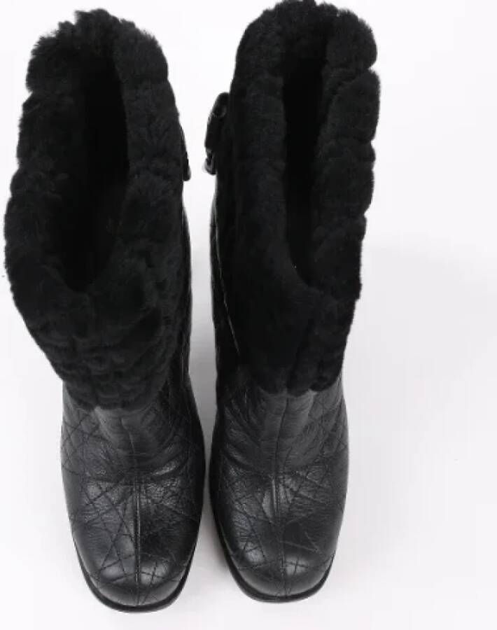 Dior Vintage Pre-owned Leather boots Black Dames