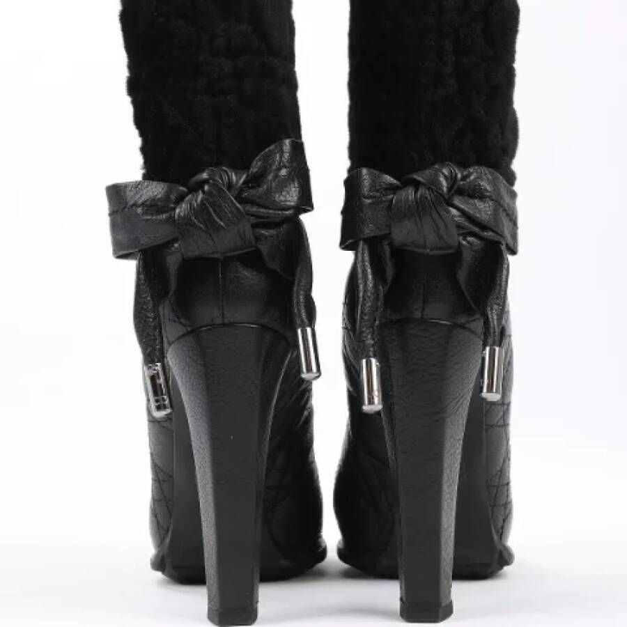Dior Vintage Pre-owned Leather boots Black Dames