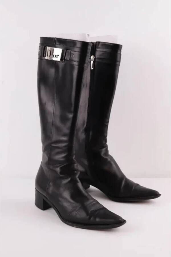 Dior Vintage Pre-owned Leather boots Black Dames