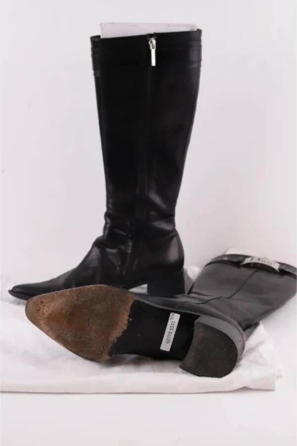 Dior Vintage Pre-owned Leather boots Black Dames