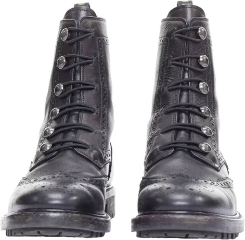Dior Vintage Pre-owned Leather boots Black Dames