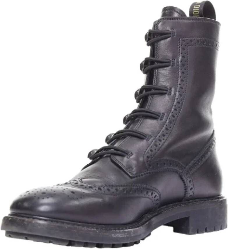 Dior Vintage Pre-owned Leather boots Black Dames