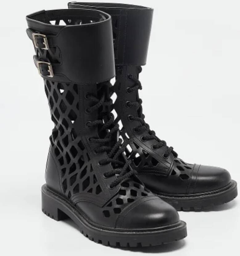 Dior Vintage Pre-owned Leather boots Black Dames