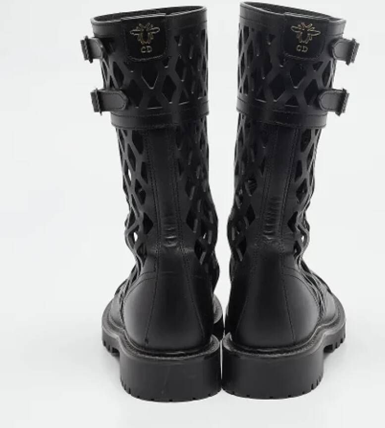 Dior Vintage Pre-owned Leather boots Black Dames