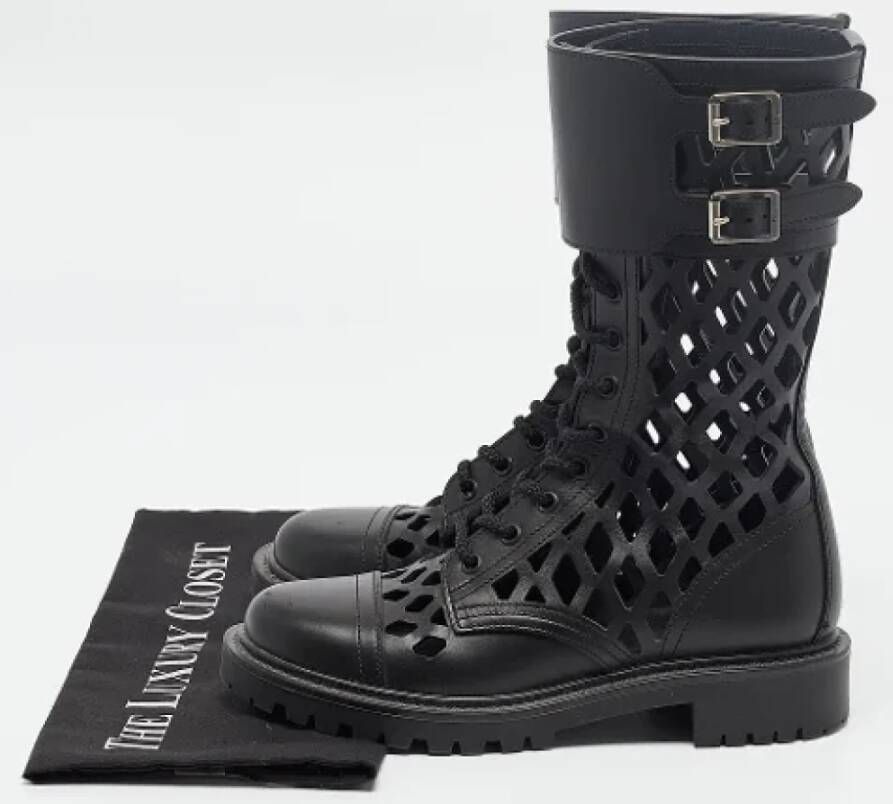 Dior Vintage Pre-owned Leather boots Black Dames