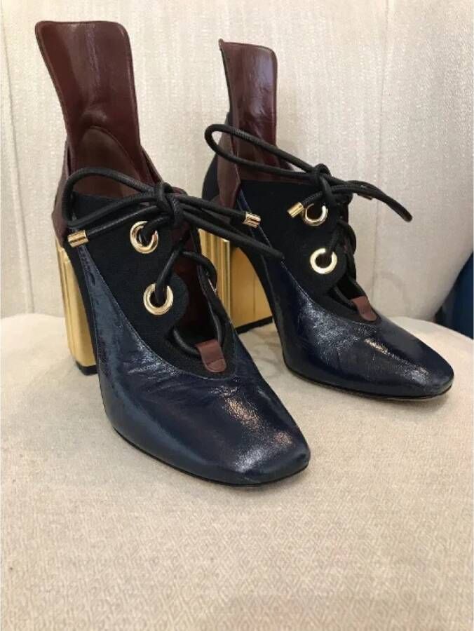 Dior Vintage Pre-owned Leather boots Blue Dames