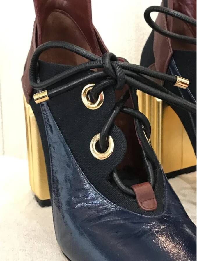 Dior Vintage Pre-owned Leather boots Blue Dames