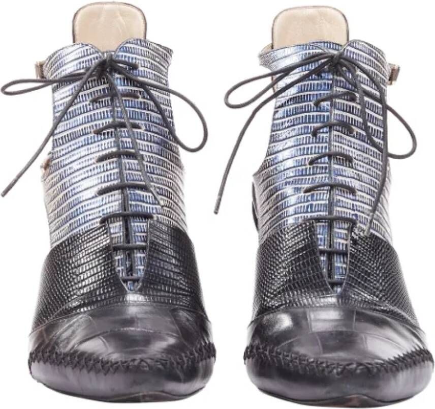 Dior Vintage Pre-owned Leather boots Blue Dames