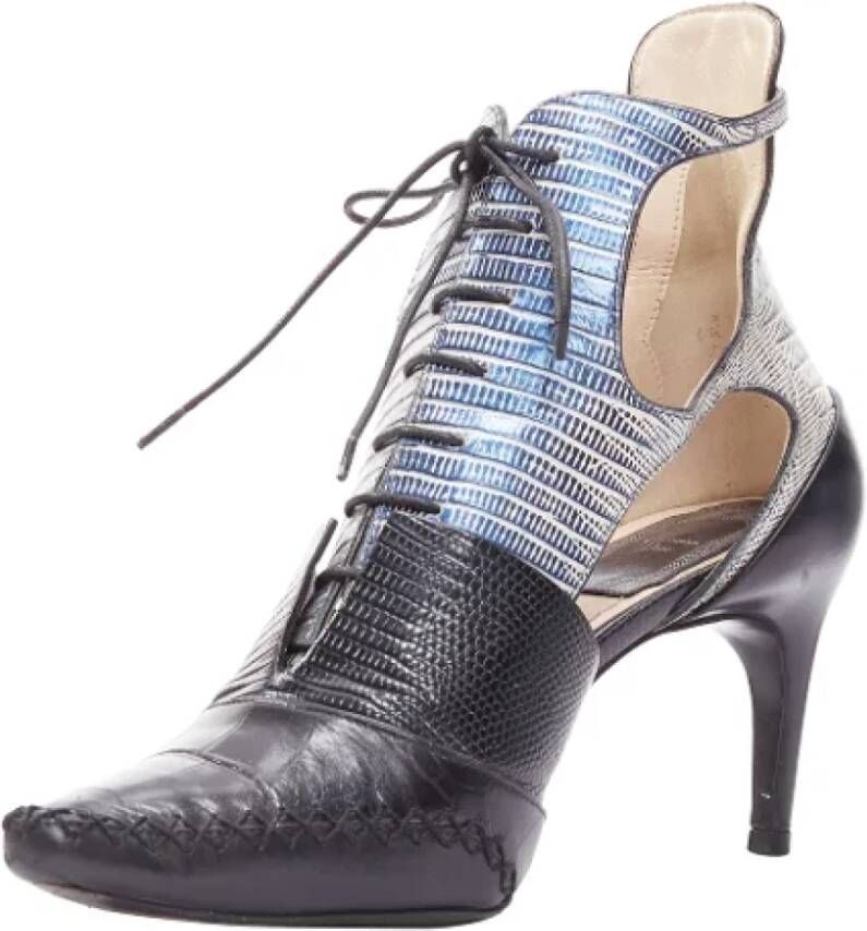 Dior Vintage Pre-owned Leather boots Blue Dames