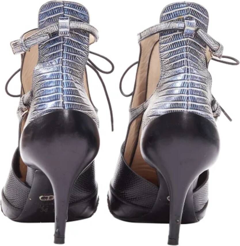 Dior Vintage Pre-owned Leather boots Blue Dames