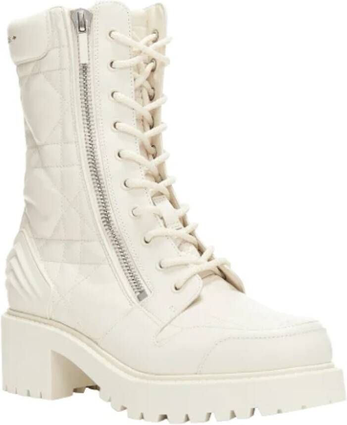 Dior Vintage Pre-owned Leather boots White Dames