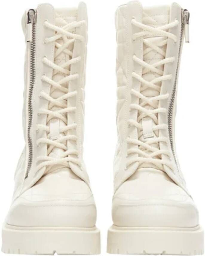 Dior Vintage Pre-owned Leather boots White Dames