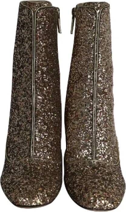 Dior Vintage Pre-owned Leather boots Yellow Dames