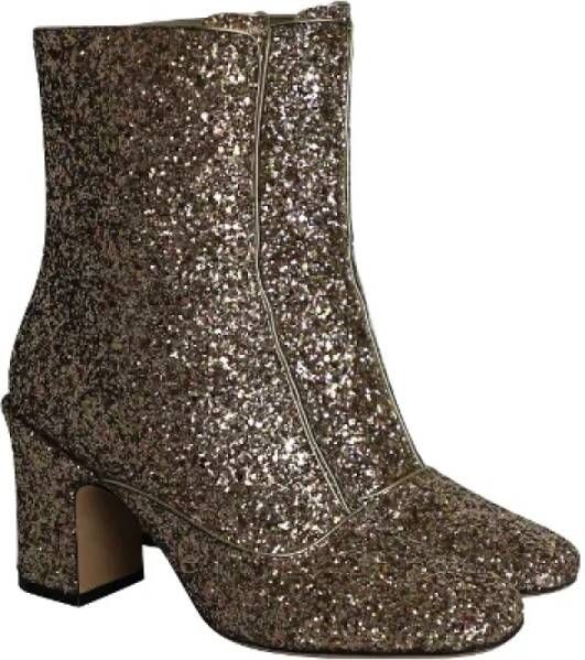 Dior Vintage Pre-owned Leather boots Yellow Dames