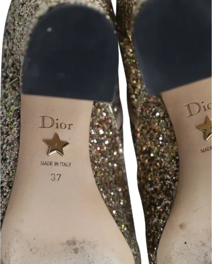 Dior Vintage Pre-owned Leather boots Yellow Dames