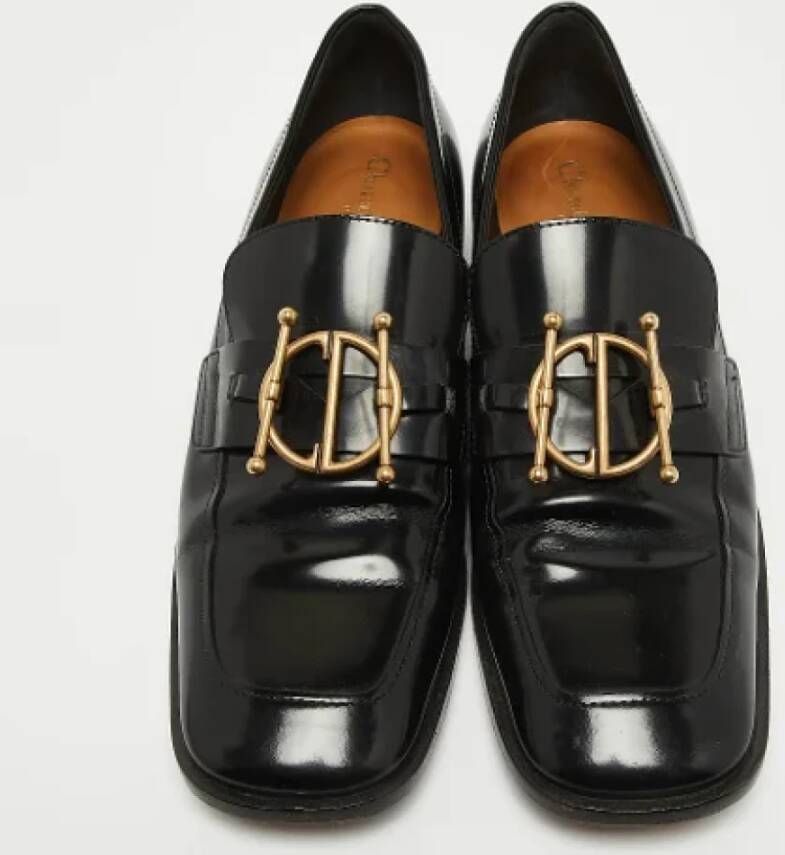 Dior Vintage Pre-owned Leather flats Black Dames
