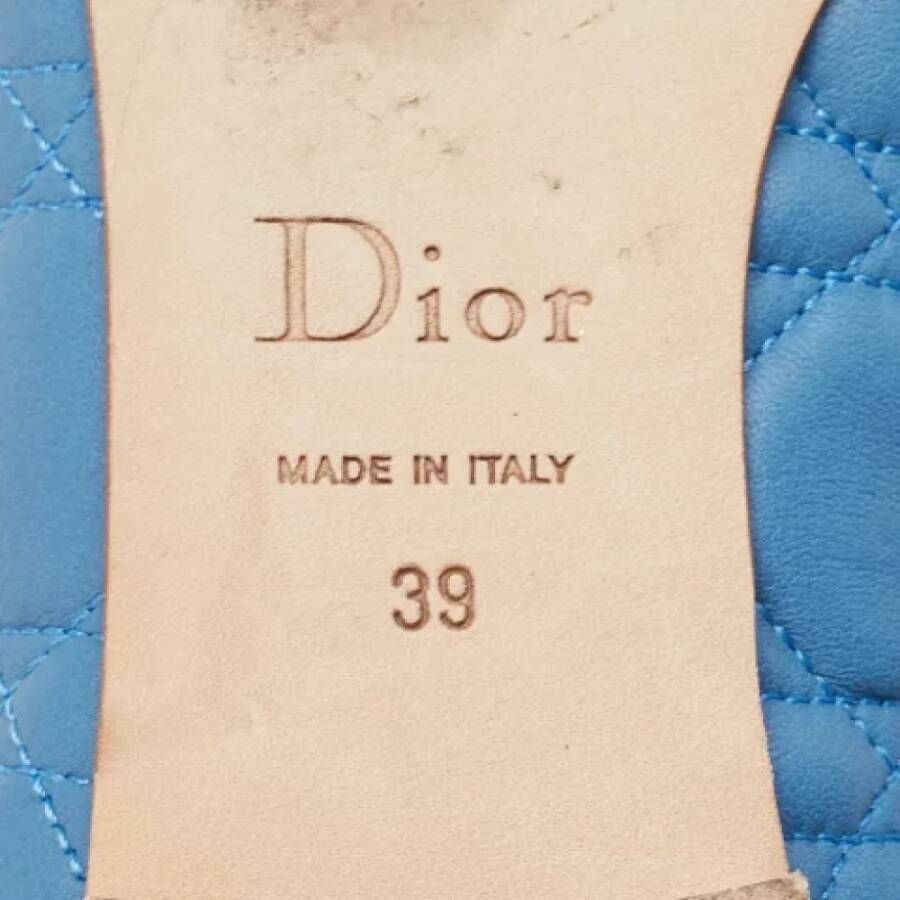 Dior Vintage Pre-owned Leather flats Blue Dames