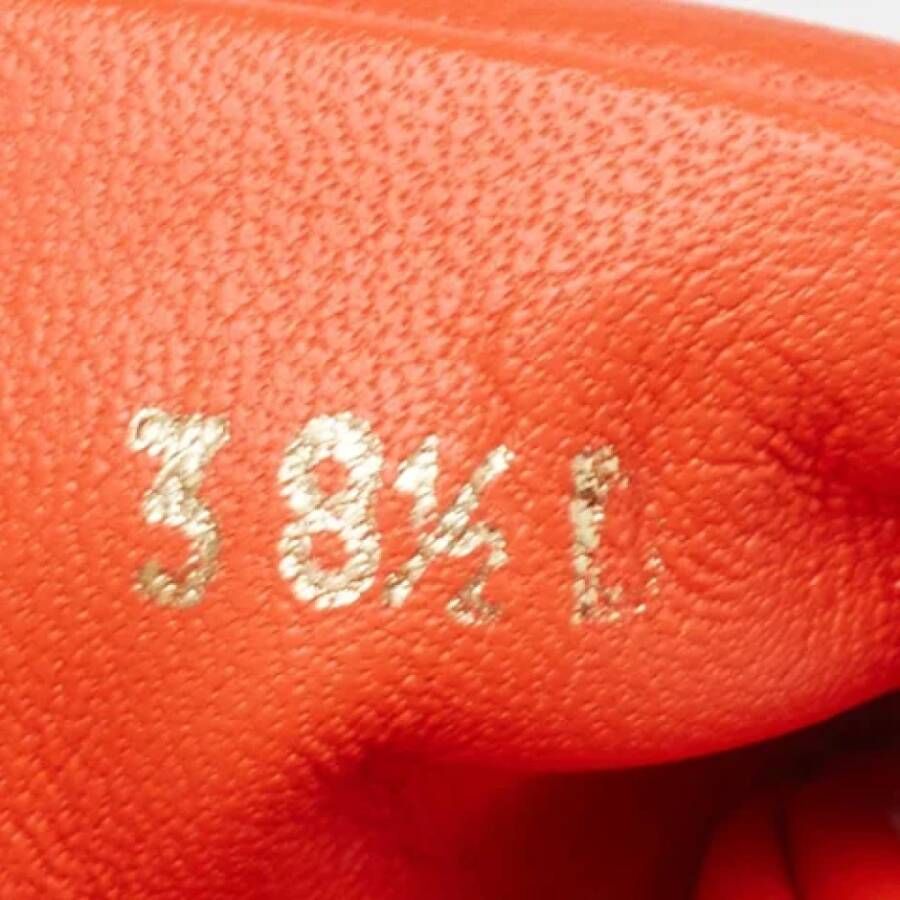 Dior Vintage Pre-owned Leather flats Orange Dames