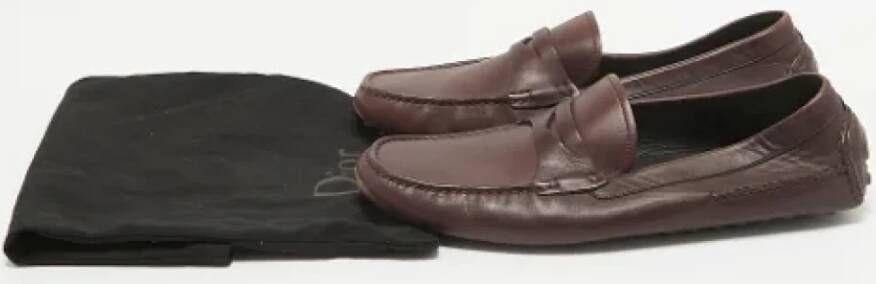 Dior Vintage Pre-owned Leather flats Purple Heren