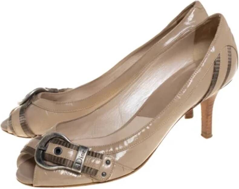 Dior Vintage Pre-owned Leather heels Beige Dames