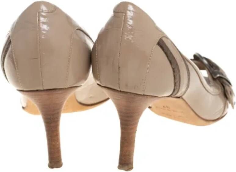 Dior Vintage Pre-owned Leather heels Beige Dames